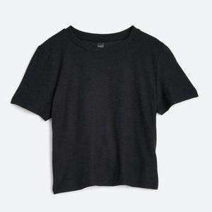 Beyond Yoga Cropped Backless Short Sleeve Tee— Large